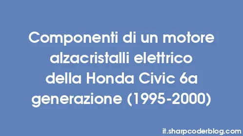 Componenti di un motore alzacristalli elettrico della Honda Civic 6a generazione (1995-2000) - Thumbnail