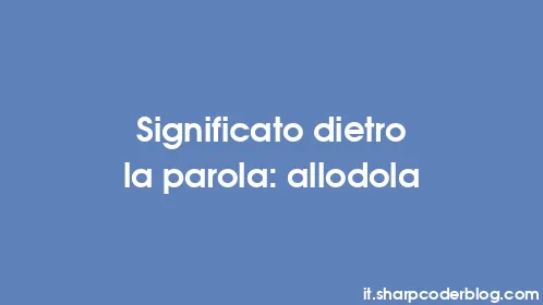 Significato dietro la parola: allodola - Thumbnail