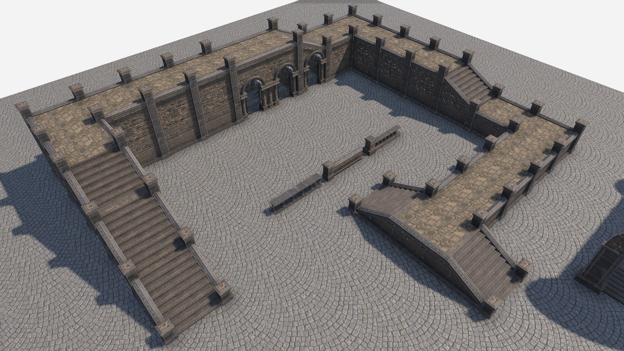 Pacchetto cortile modulare da Unity Asset Store.