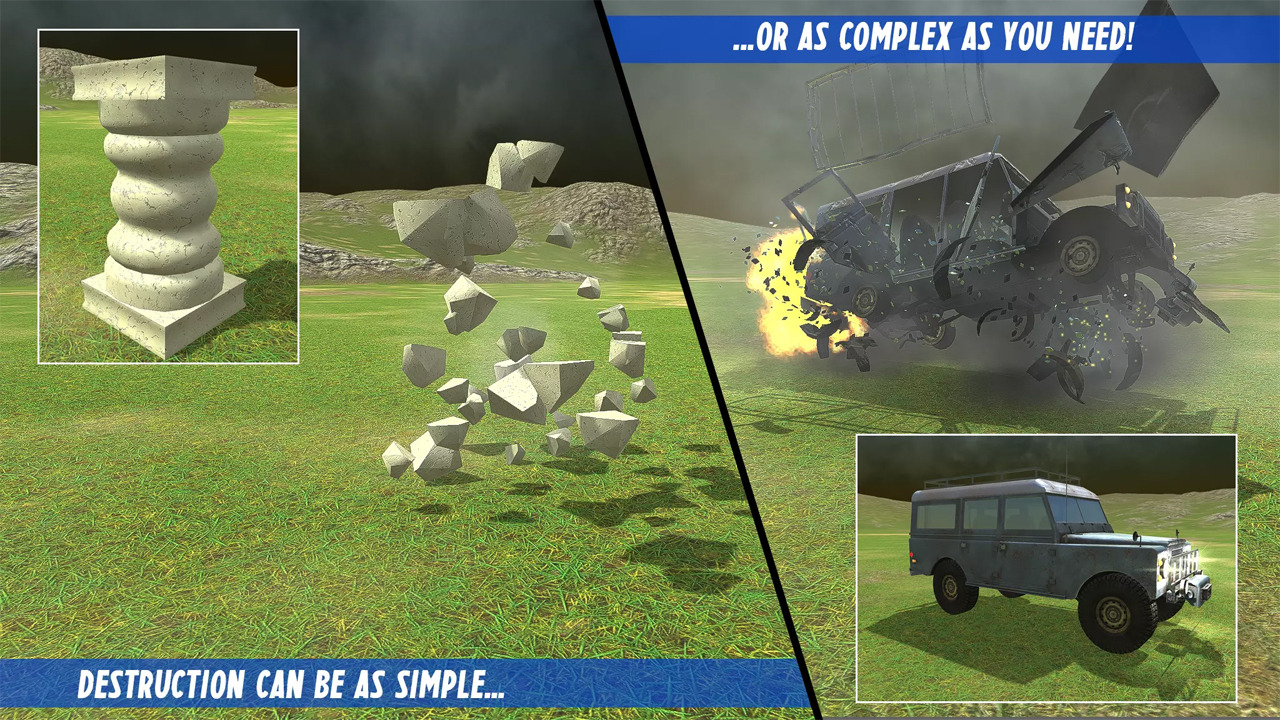 DestroyIt - Sistema di distruzione - Pacchetto Unity Asset Store.