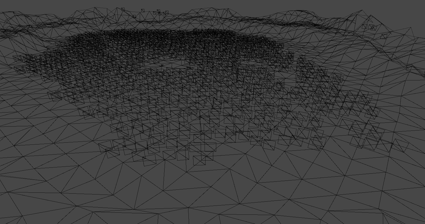 Rendering wireframe unitario di una scena dopo l'ottimizzazione