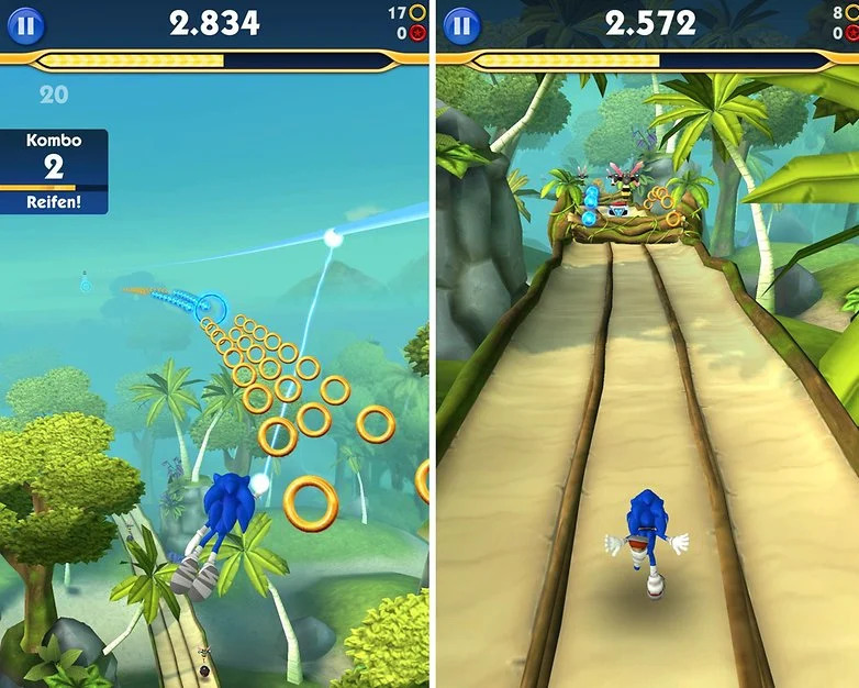 Gioco Endless Runner Sonic su Android.