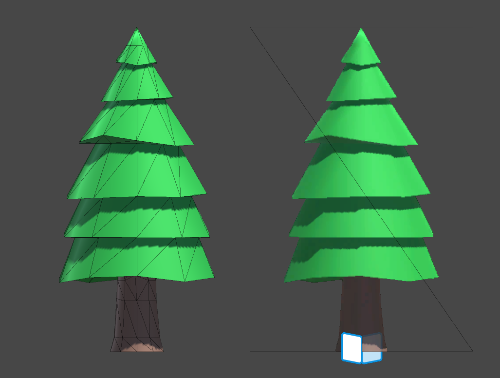Billboard Mage 1.0 Pine Tree Modello 3D su una mesh quadrupla